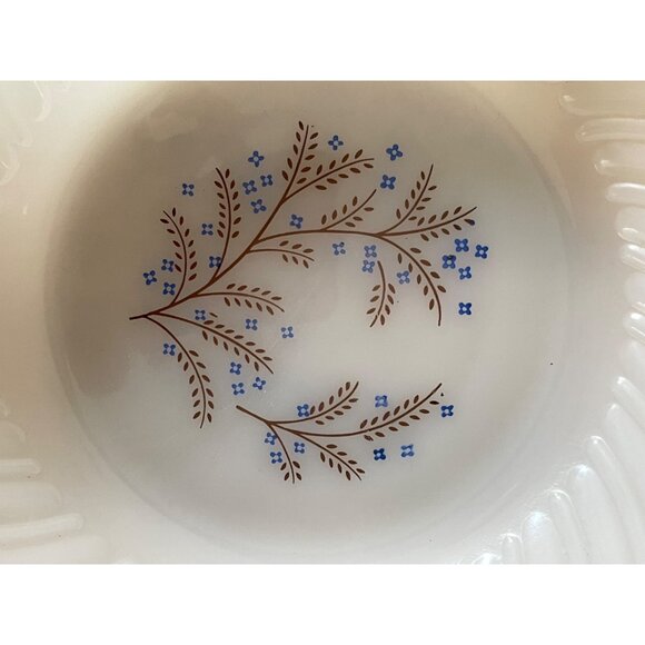 Set Of 4 Vintage Termocrisa Mexican Milk Glass Bowls With Floral Design - Picture 4 of 8